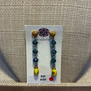 Unique Vintage Beaded Earrings #428 Handmade by Violette Grace